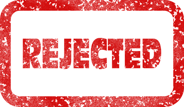 The word rejected written